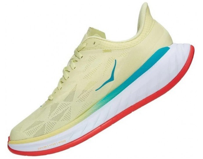 Hoka Carbon X2 Luminary Green Hot Coral