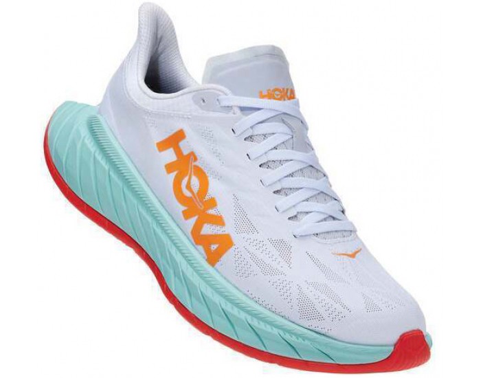 Hoka Carbon X2 White Blazing Orange