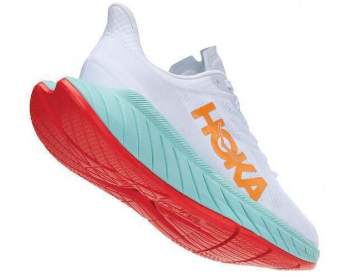 Hoka Carbon X2 White Blazing Orange