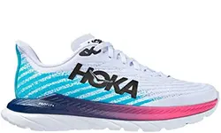 Hoka Mach 5 White Scuba Blue