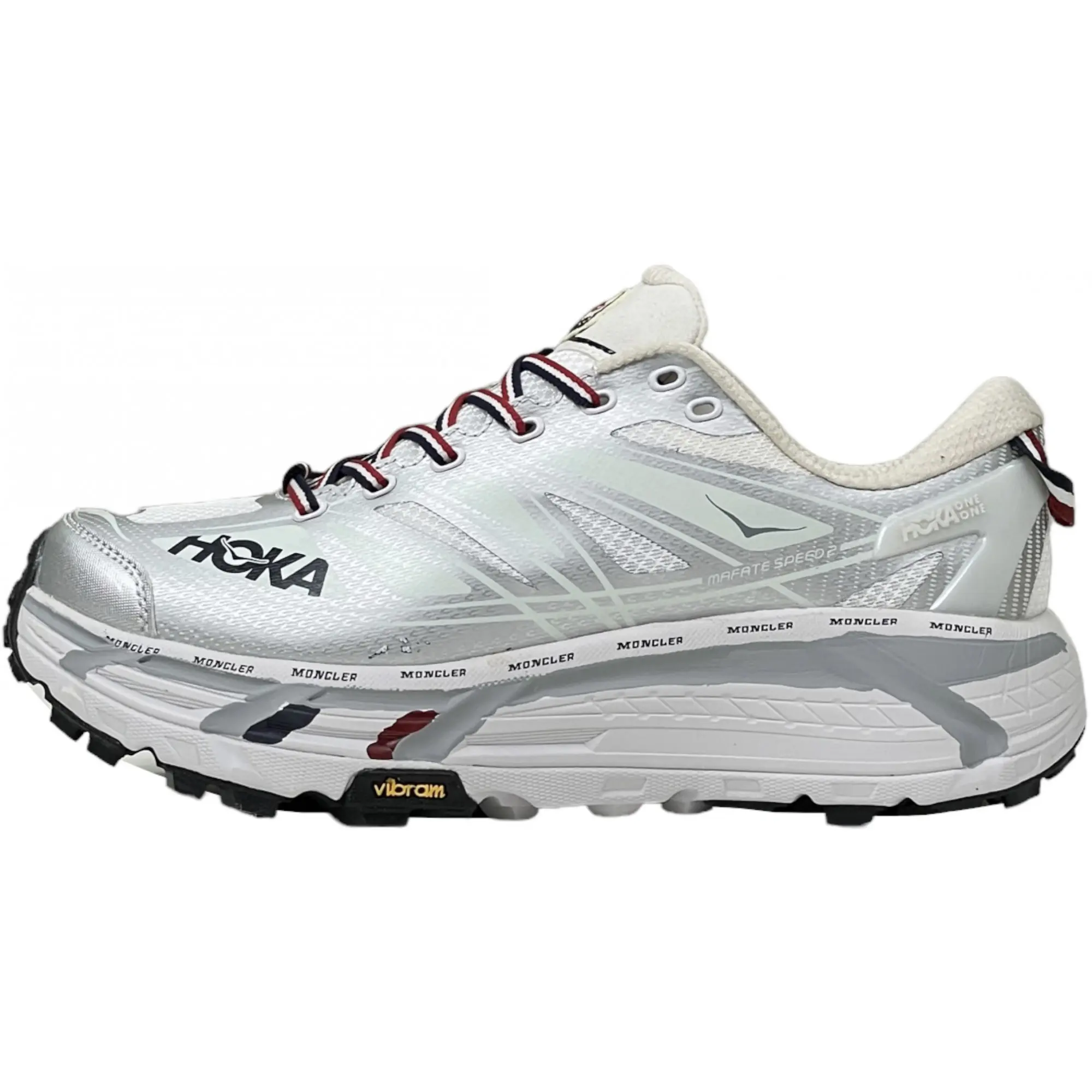 Кроссовки Hoka x Moncler Mafate Speed 2 Silver White купить с