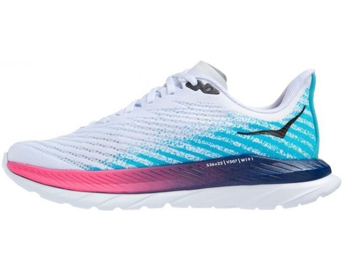 Hoka Mach 5 White Scuba Blue