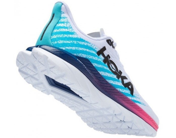 Hoka Mach 5 White Scuba Blue