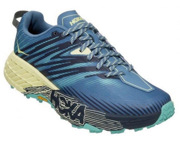 Hoka Speedgoat 4 Wide Provincial Blue Luminary Green