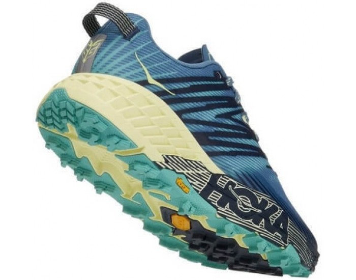 Hoka Speedgoat 4 Wide Provincial Blue Luminary Green